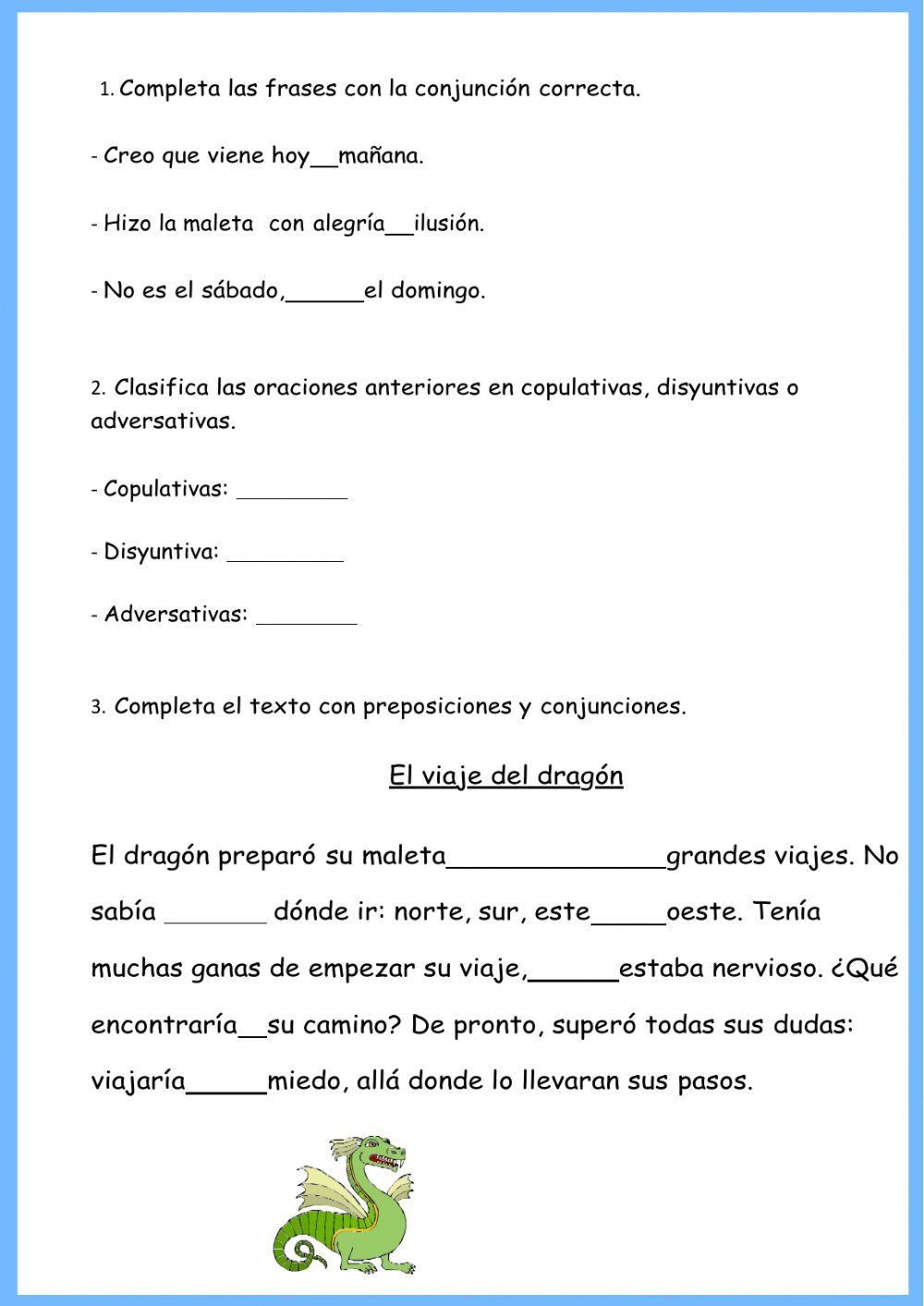 Preposiciones, conjunciones e interjecciones