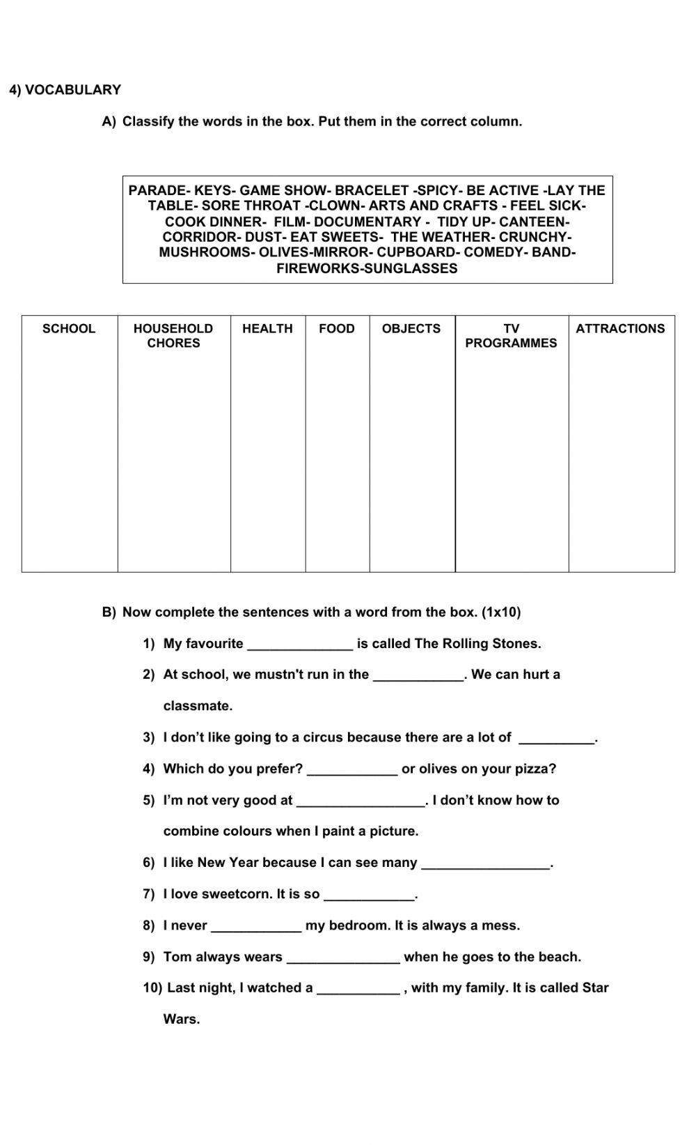 Grammar and vocabulary final exam 2020