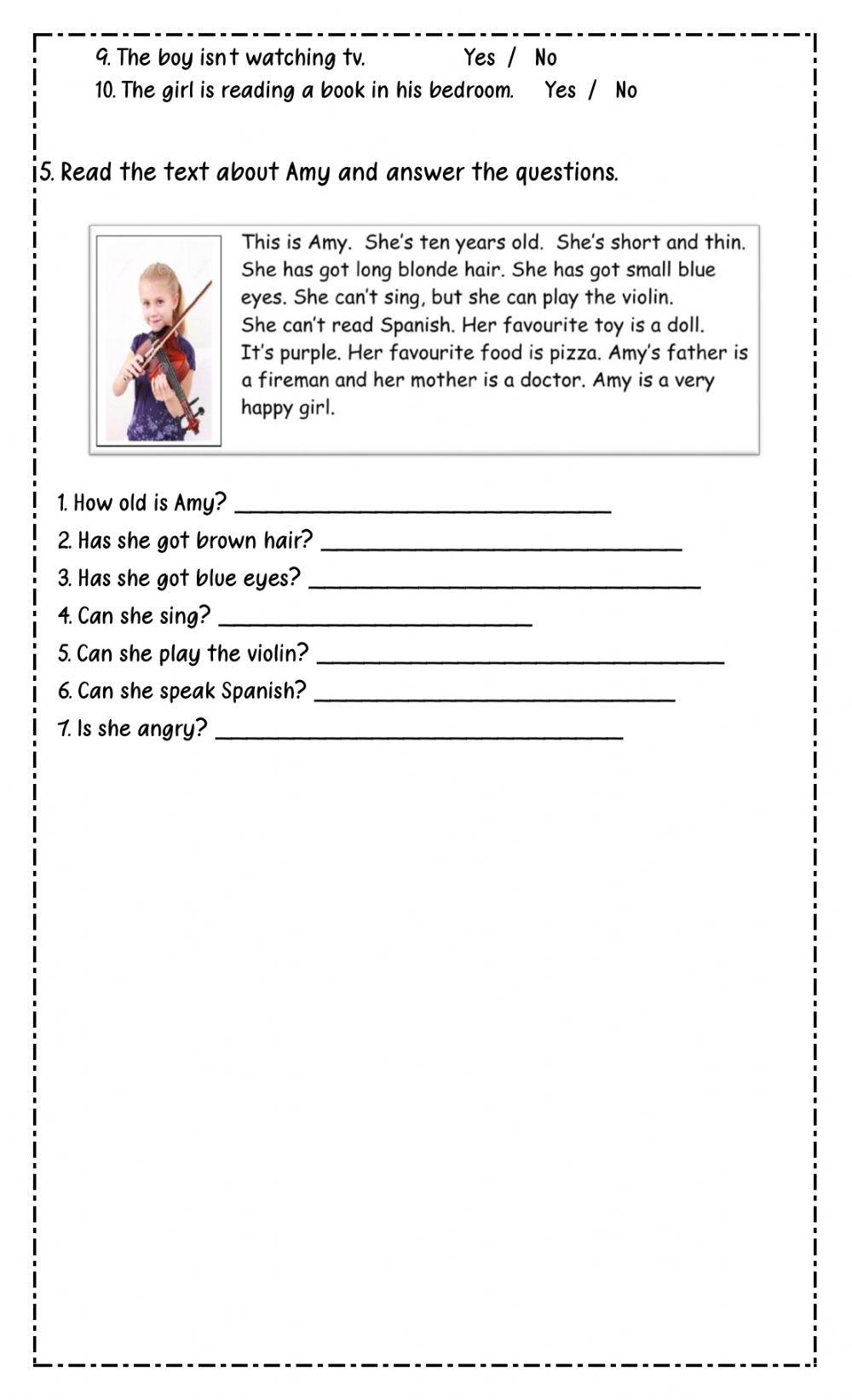 Reading exam - 1st teens