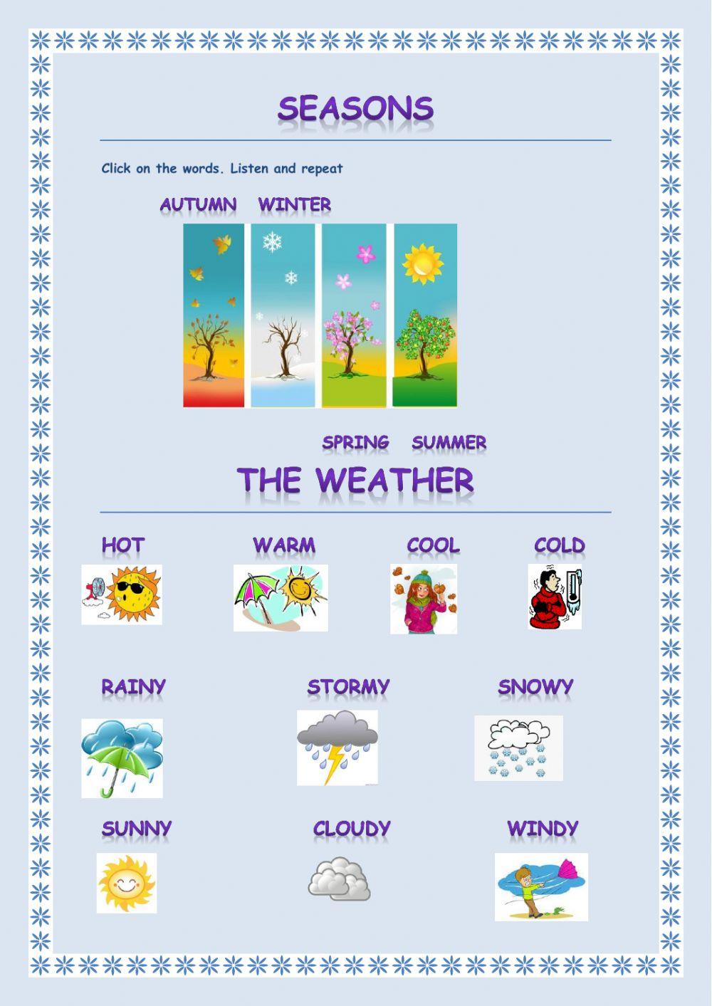 Seasons and the weather