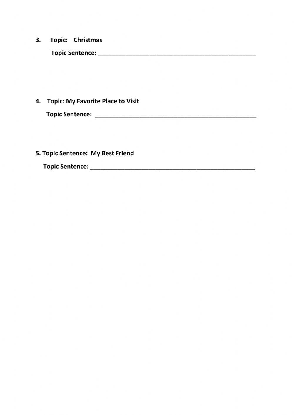 Writing Topic Sentences