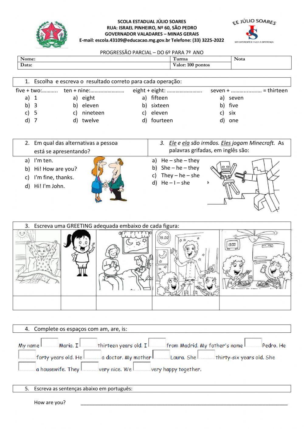 Progressão parcial 6º ano