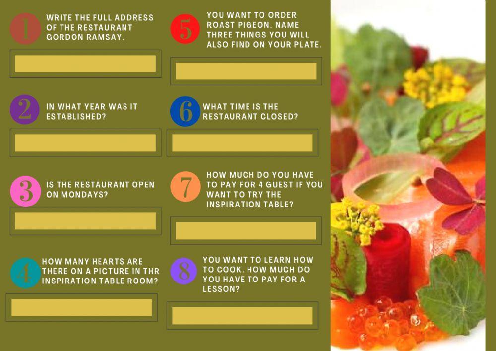 At the restaurant - Restaurant Gordon Ramsay in London