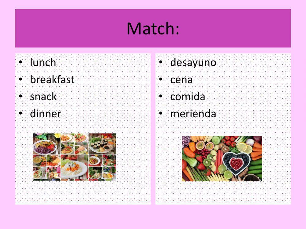 Match meals