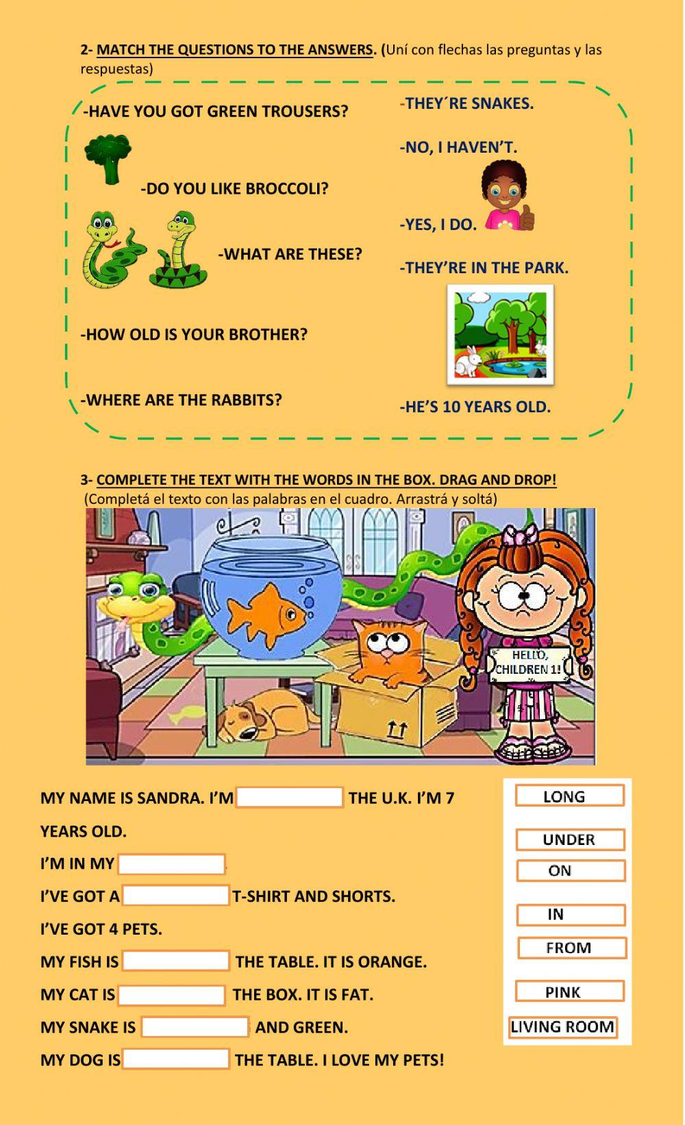 Children 1 final test GRAMMAR AND VOCABULARY