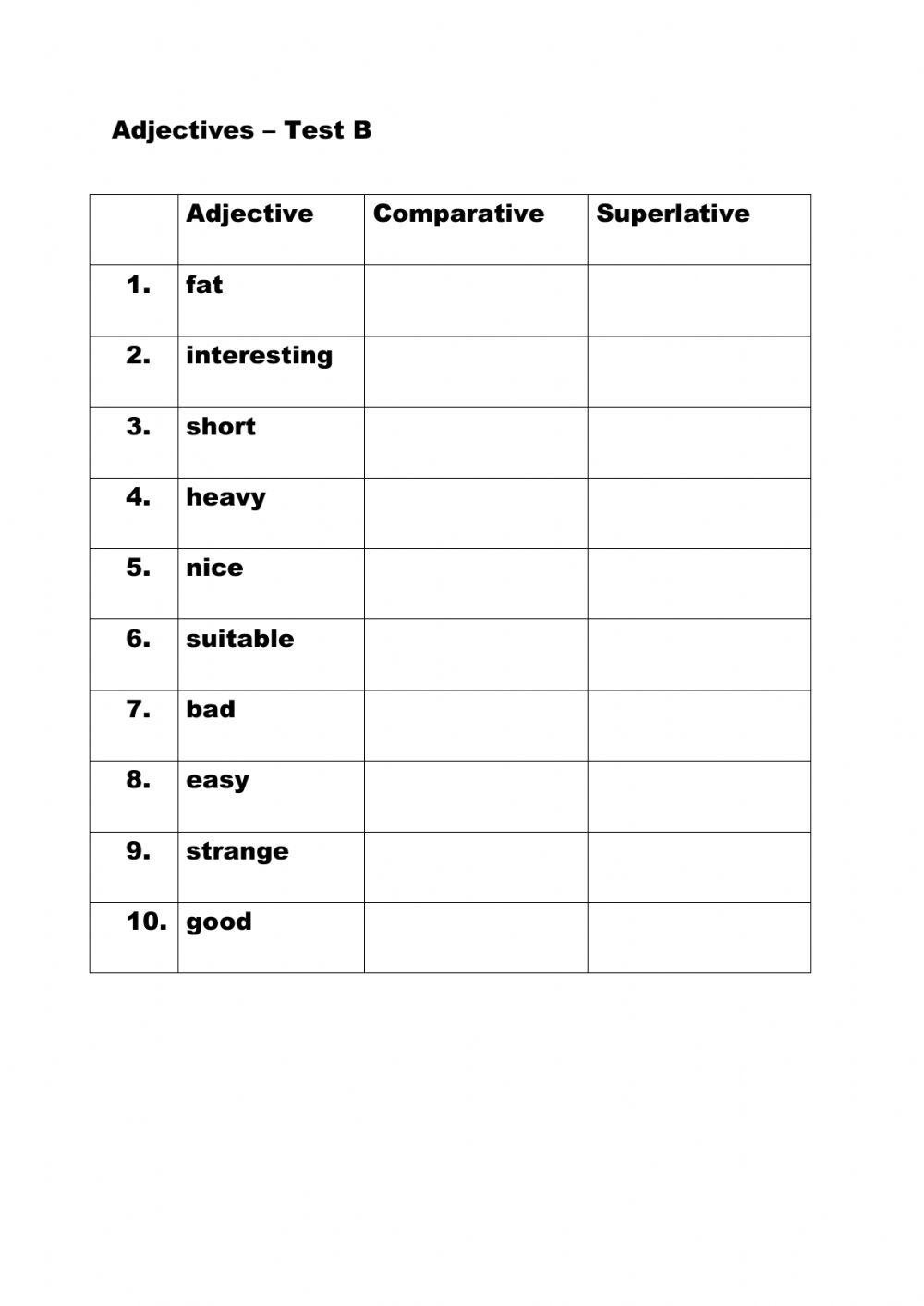 Adjectives: comparative and superlative2