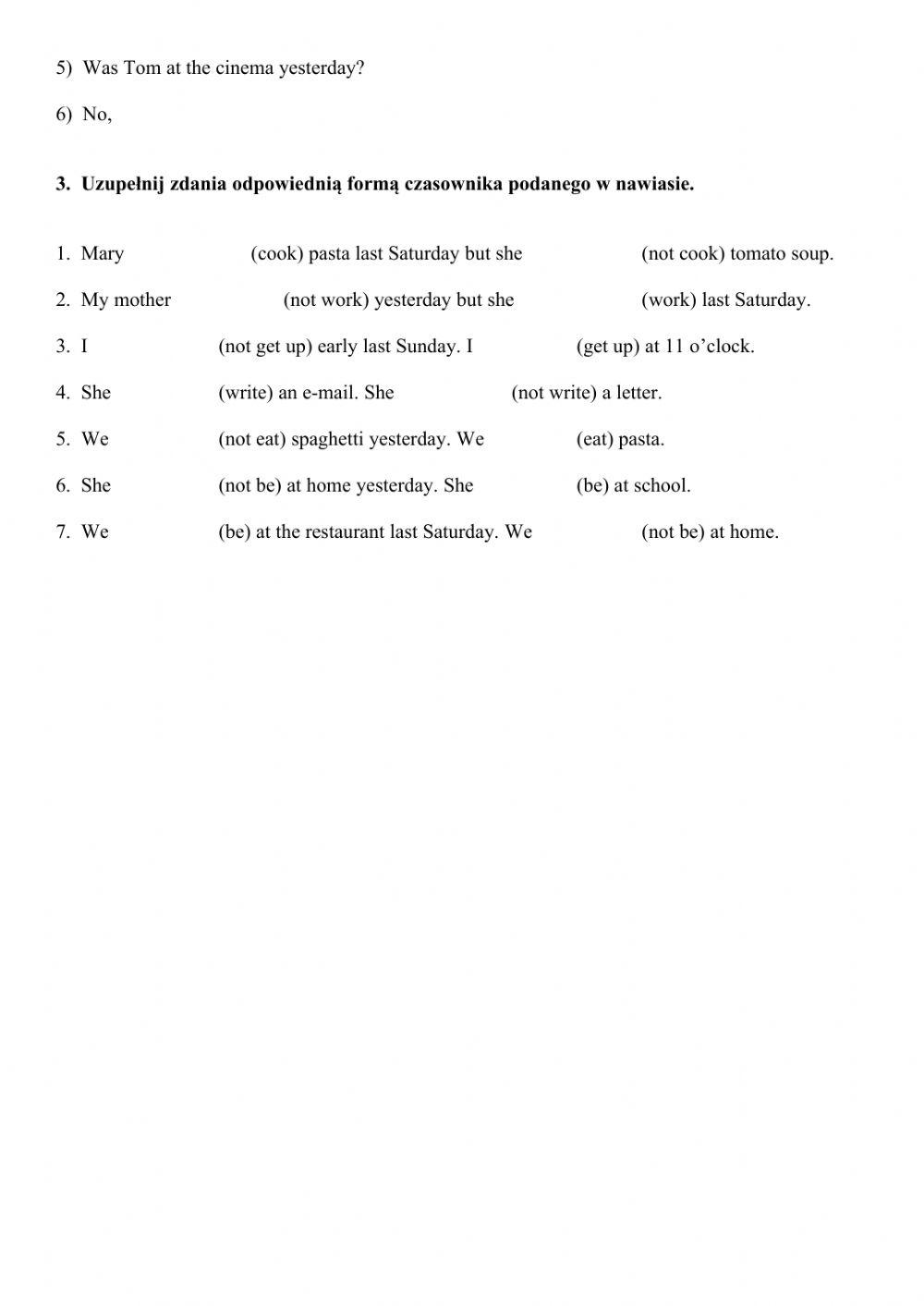 Past Simple short quiz