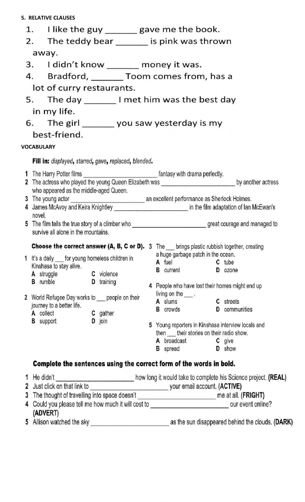 Final mock exam 3rd seniors