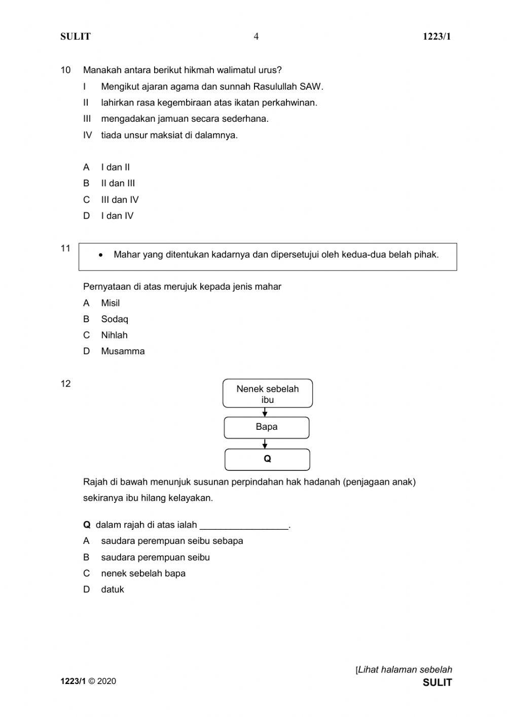 SOALAN PERCUBAAN SPM PENDIDIKAN ISLAM 2020  (2)