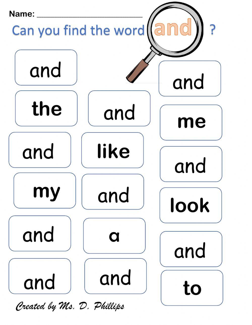 Sight Word And