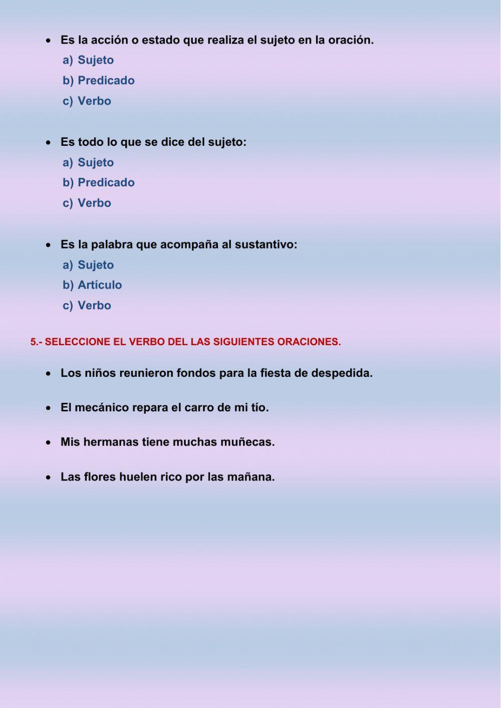 La oración y sus partes La oración y sus partes