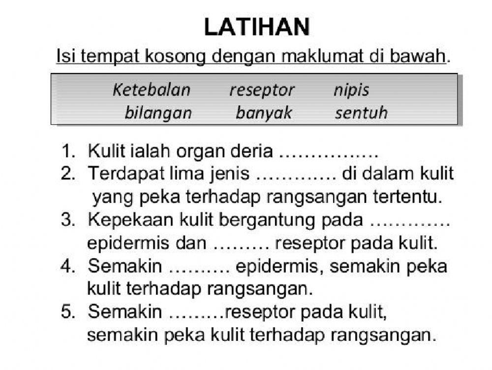 Sains Tingkatan 3 Lidah, Kulit, Hidung