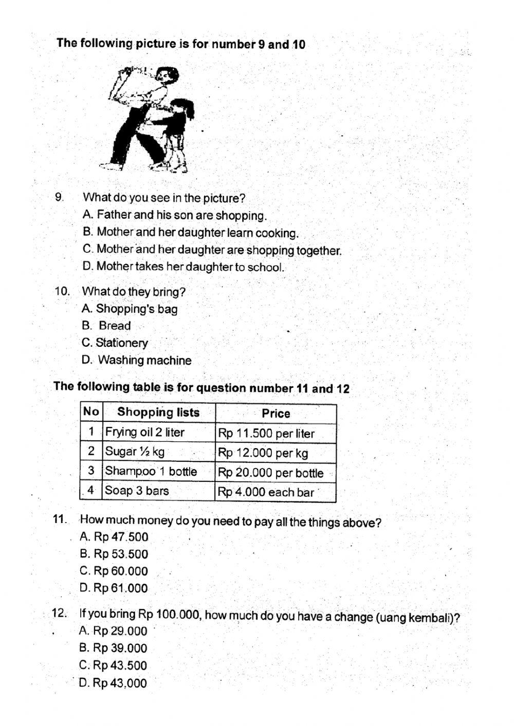 Latihan PAS Bahasa Inggris Kelas 6 S1 Part 2