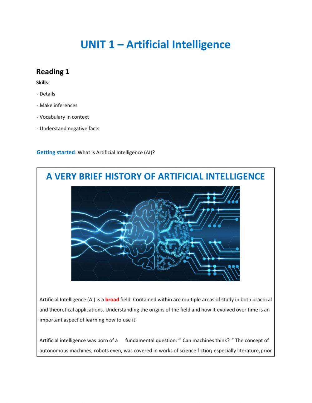 A brief history of Artificial Intelligence