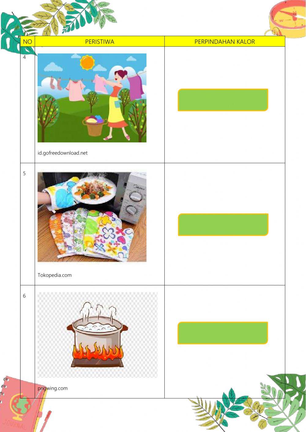 Live Worksheet Perpindahan Kalor