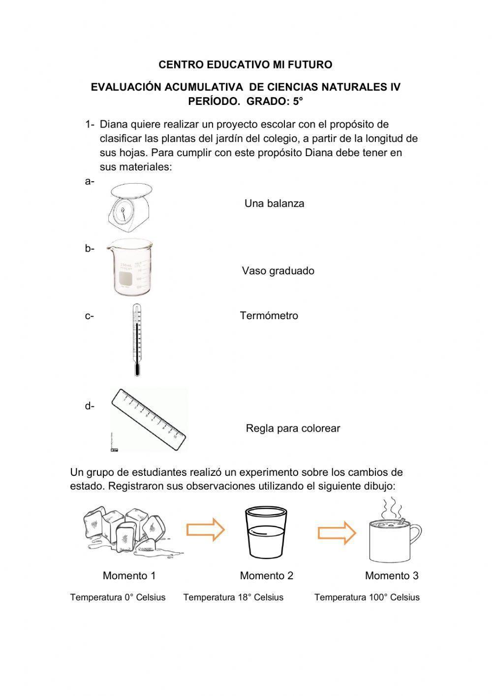 Evaluación de la materia y energía