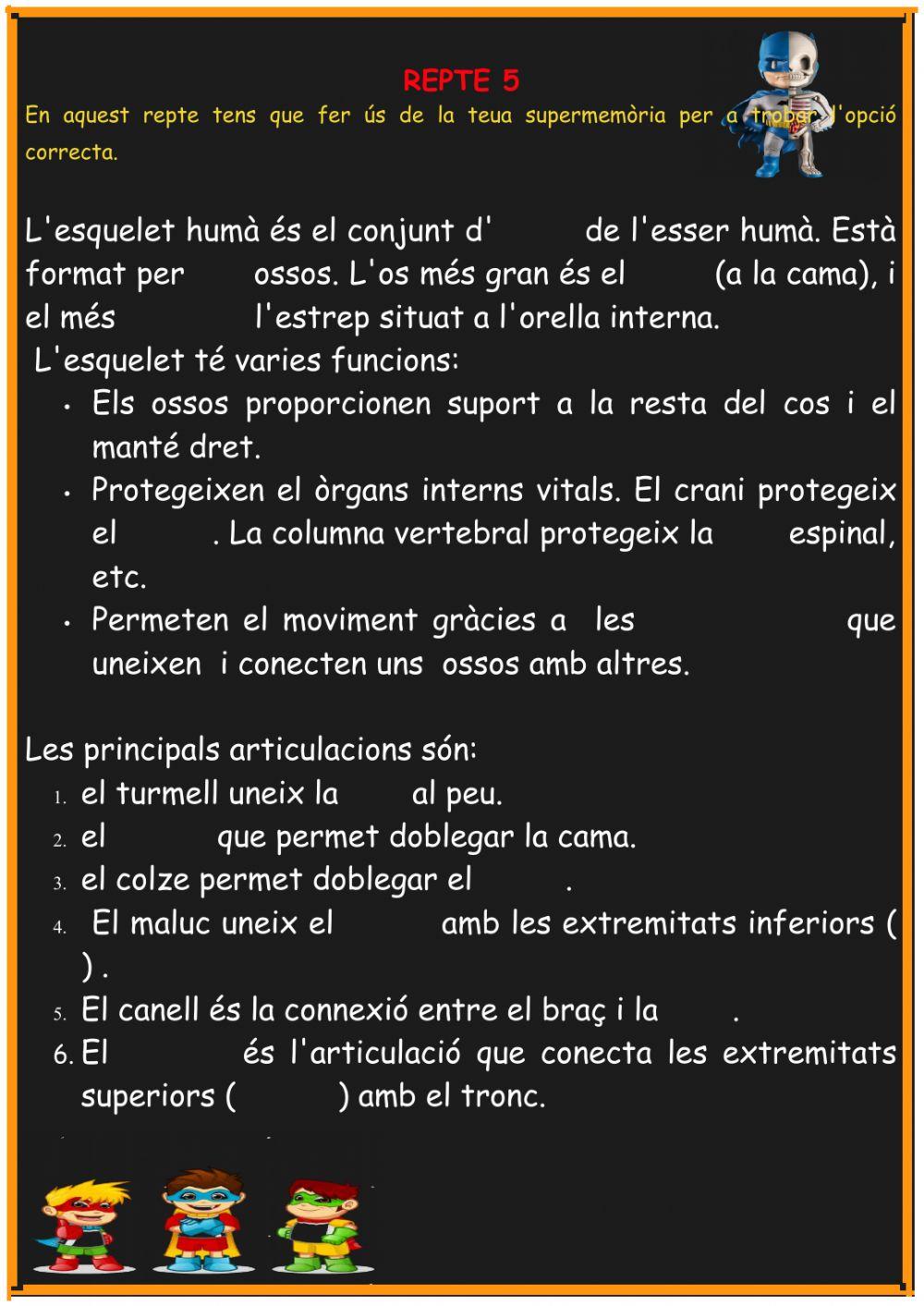 L esquelet- Projecte superherois L esquelet- Projecte superherois