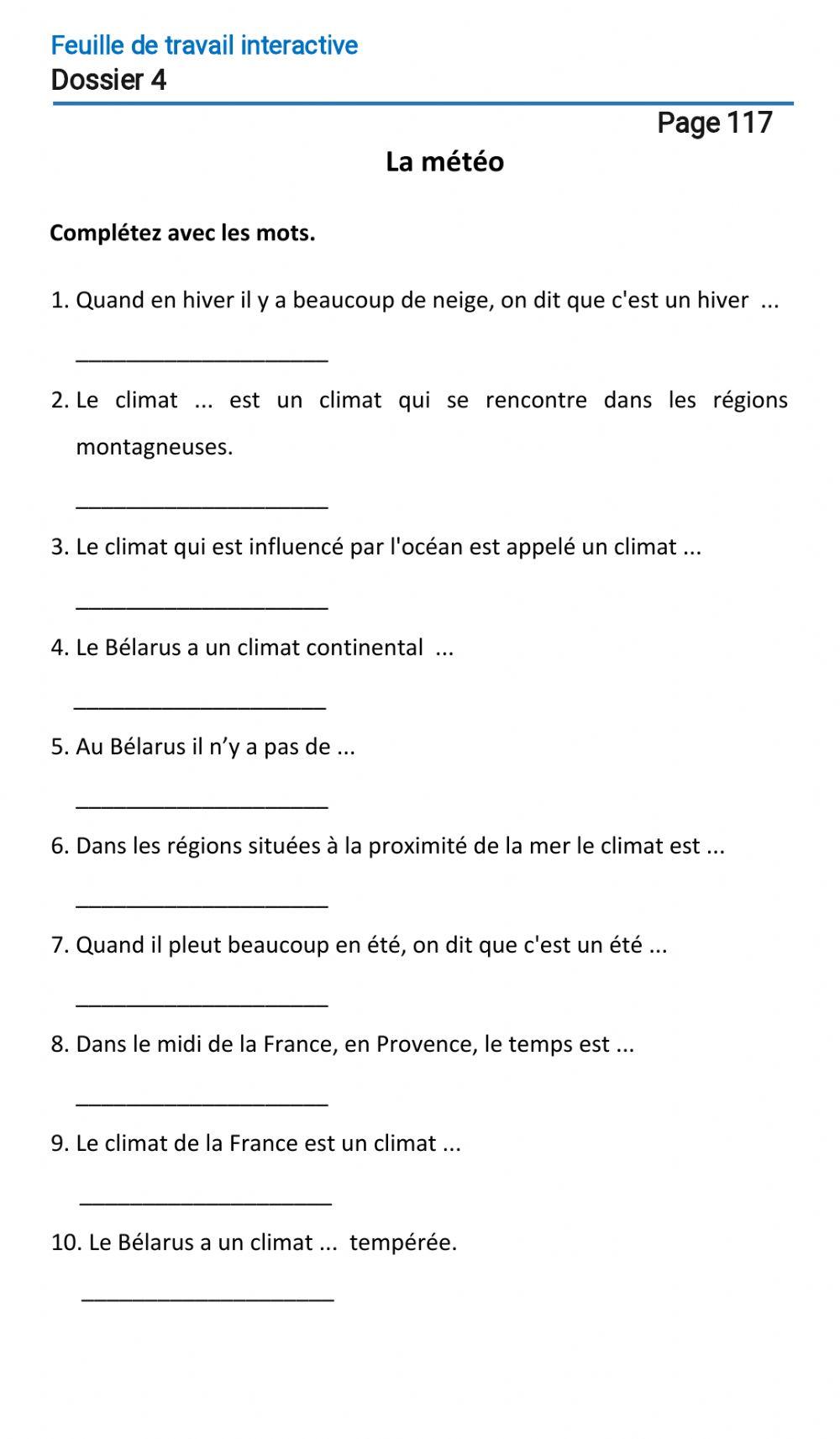 Le français-9 (повыш. ур.)-Dossier 4-Page 117 Le français-9 (повыш. ур.)-Dossier 4-Page 117