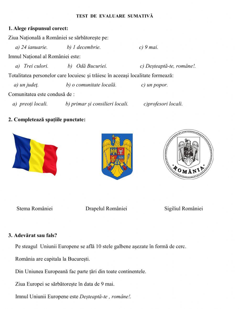 Test-locuri de apartenență
