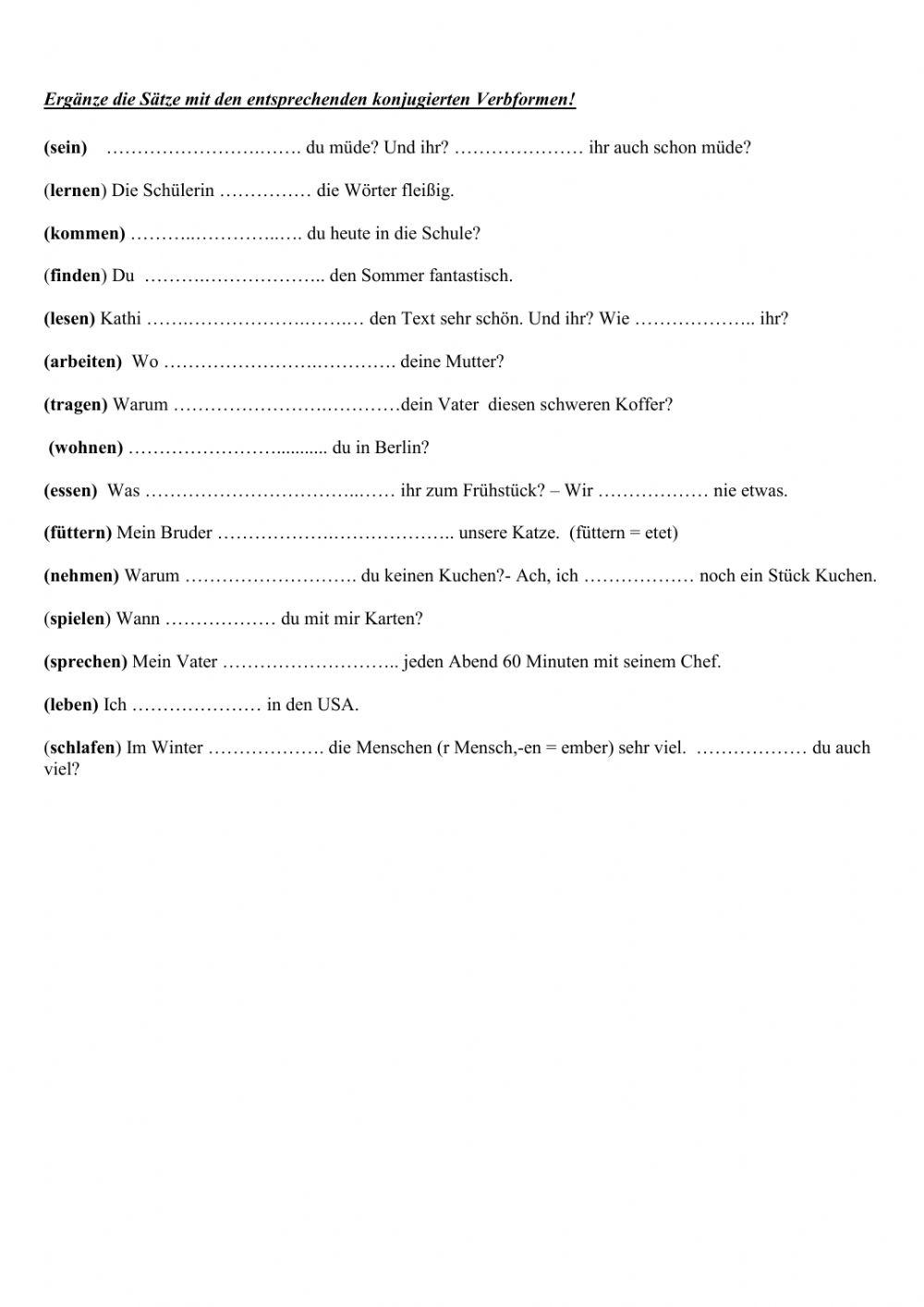 Konjugation Präsens 03