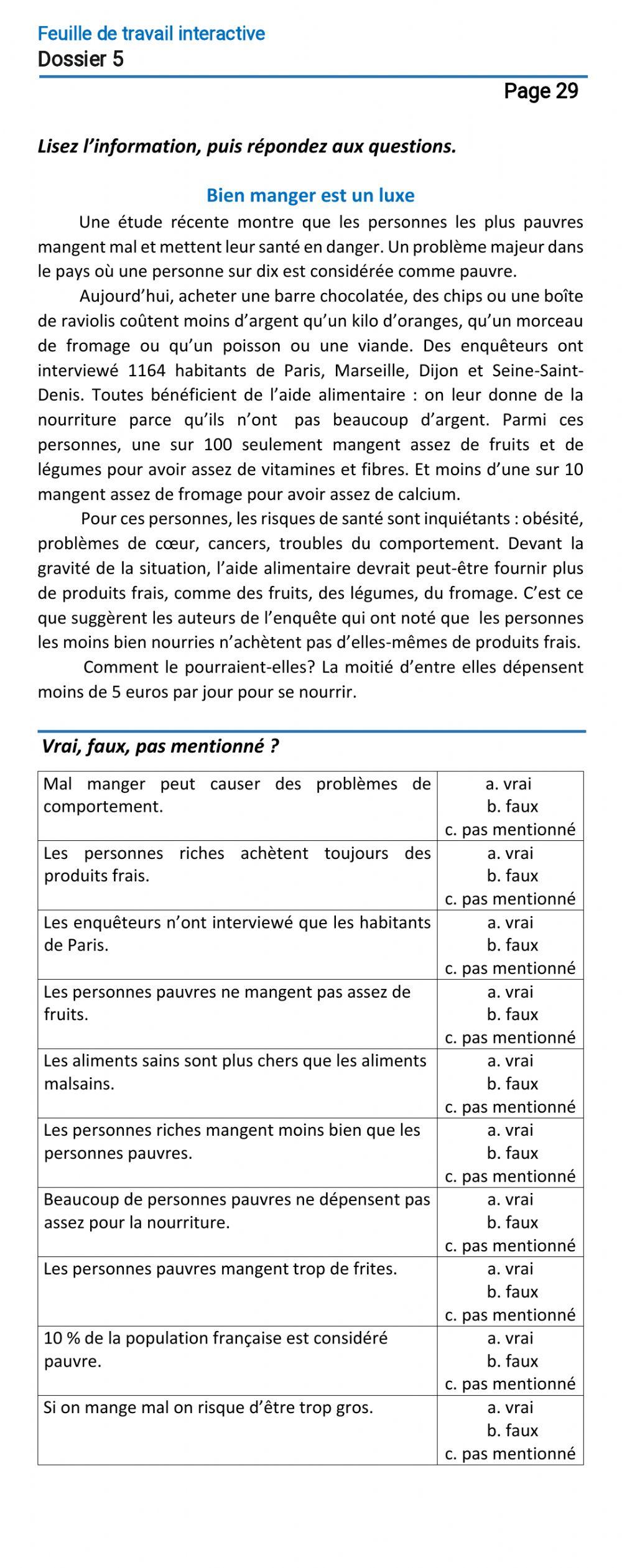 Le français-9 (повыш.)-Dossier 5-Page 29 Le français-9 (повыш.)-Dossier 5-Page 29