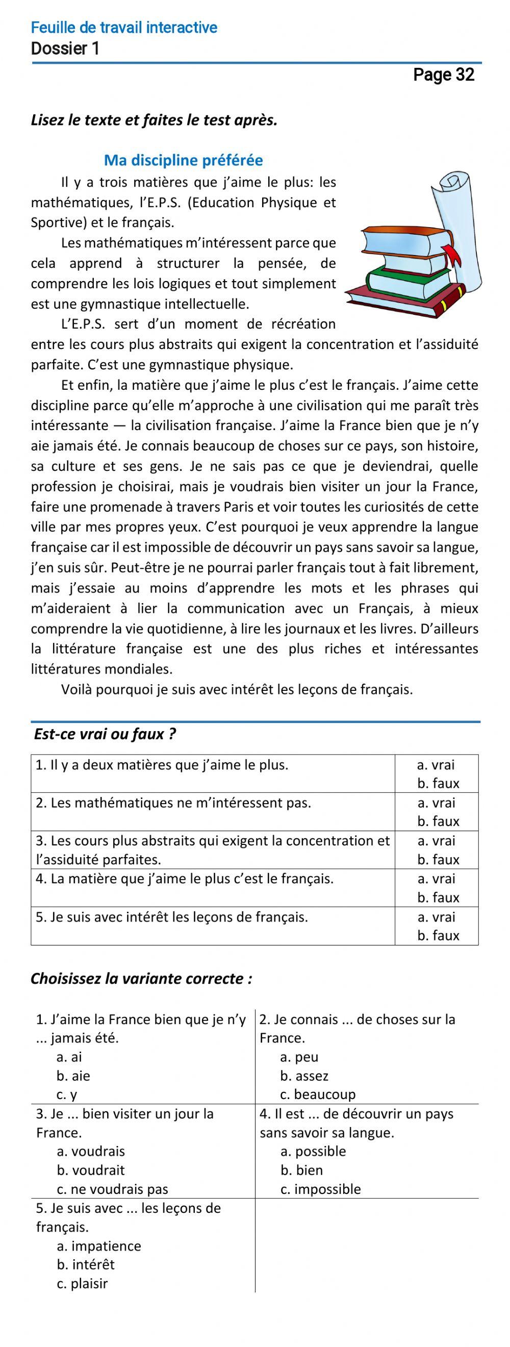 Le français-7 (повыш. ур.)-Dossier 1-Page 32