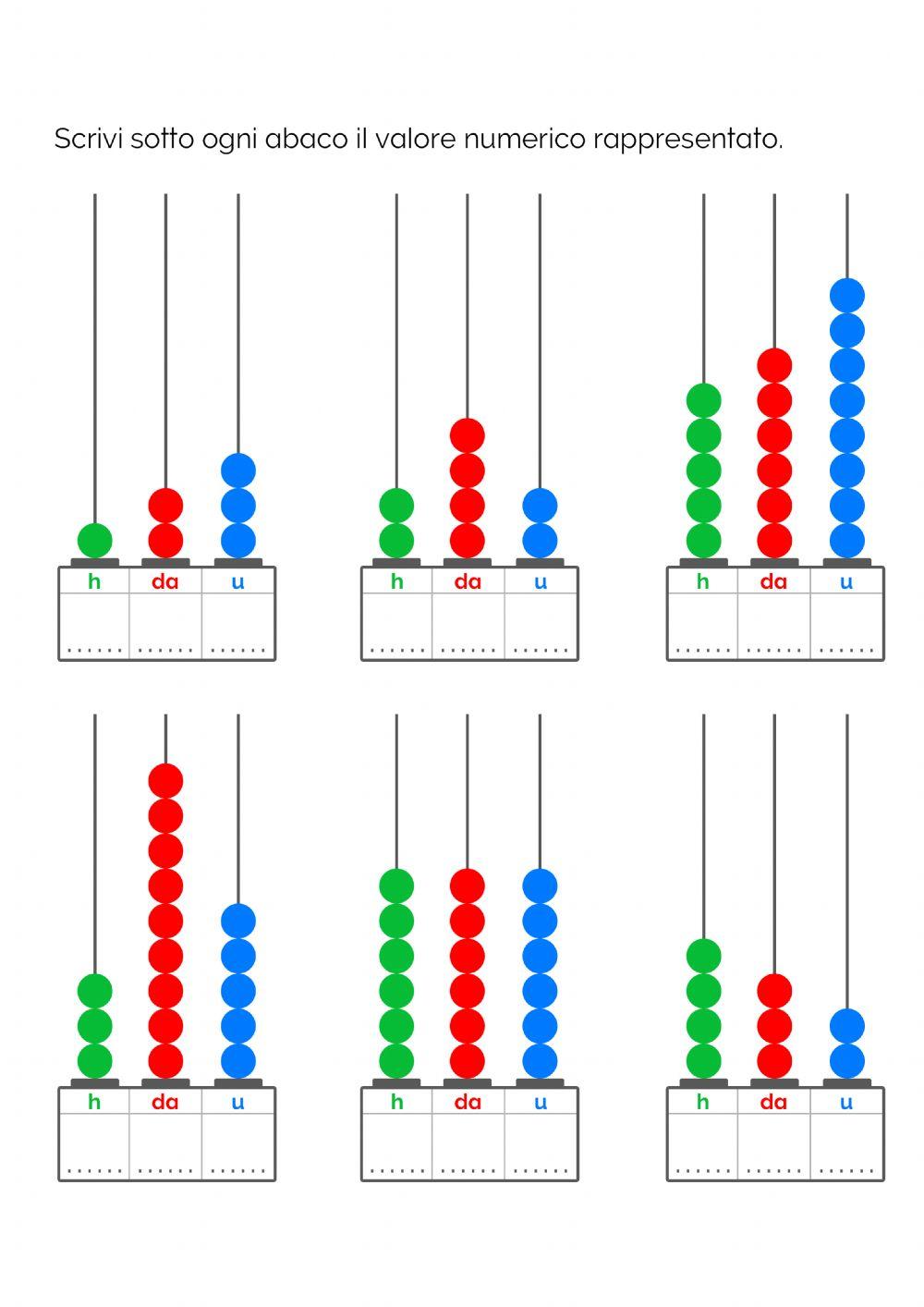 I numeri sull'abaco interactive worksheet