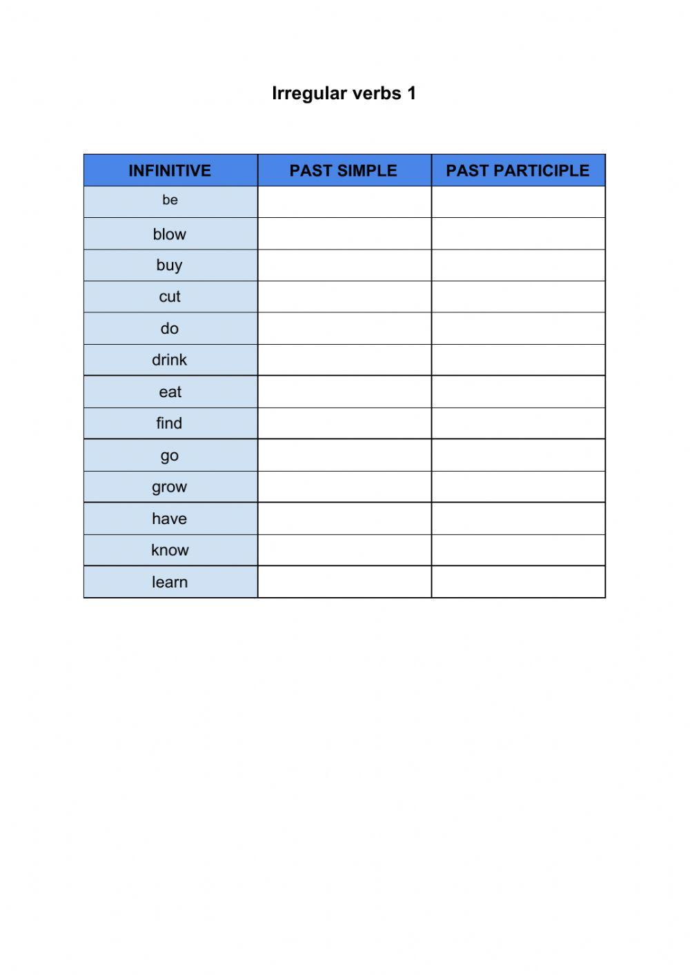 Irregular verbs 1