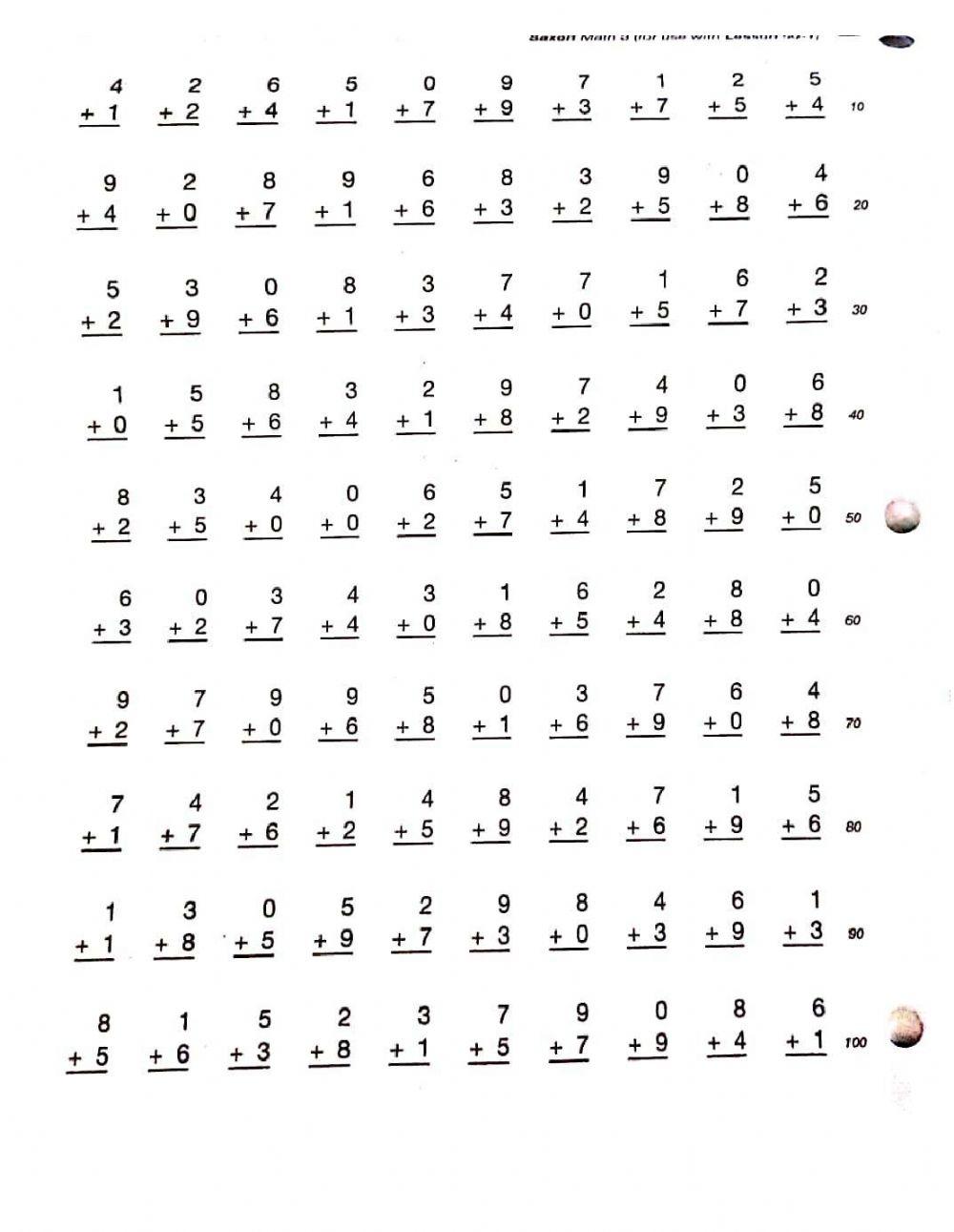 Fact addition worksheet Live Worksheets