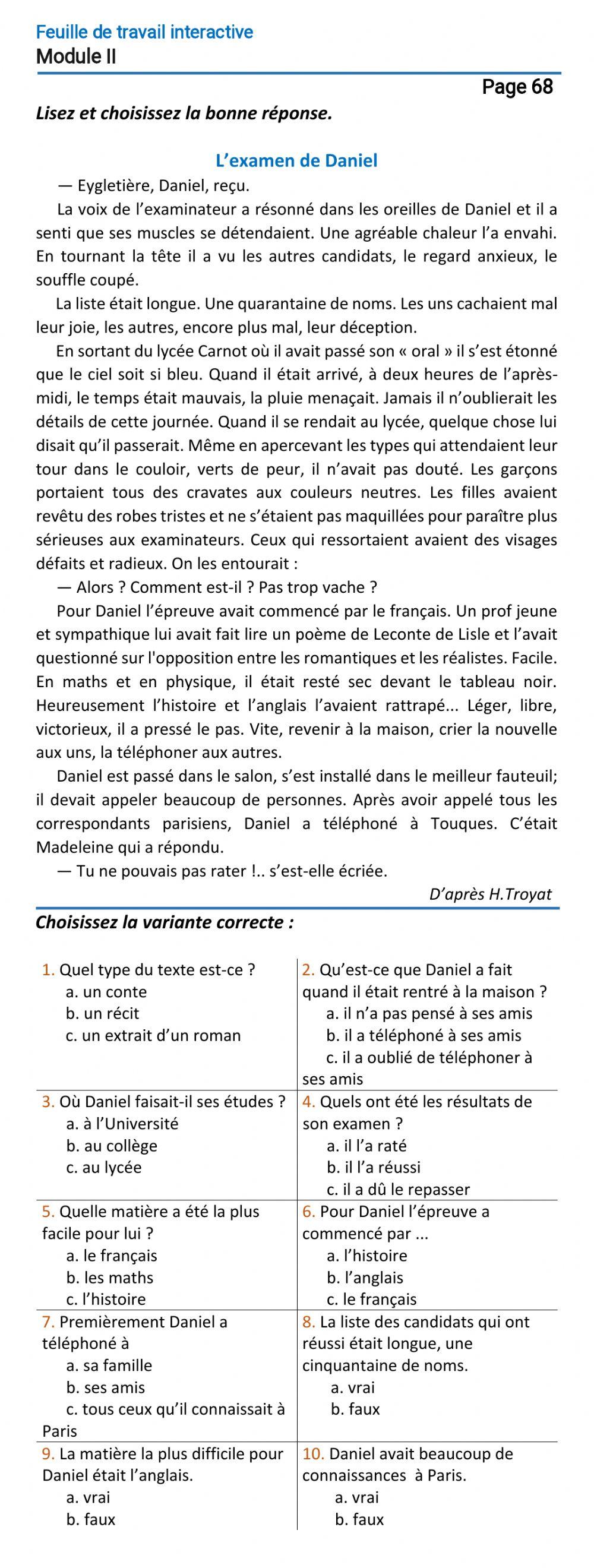 Le français-10-Module 2-Page 68