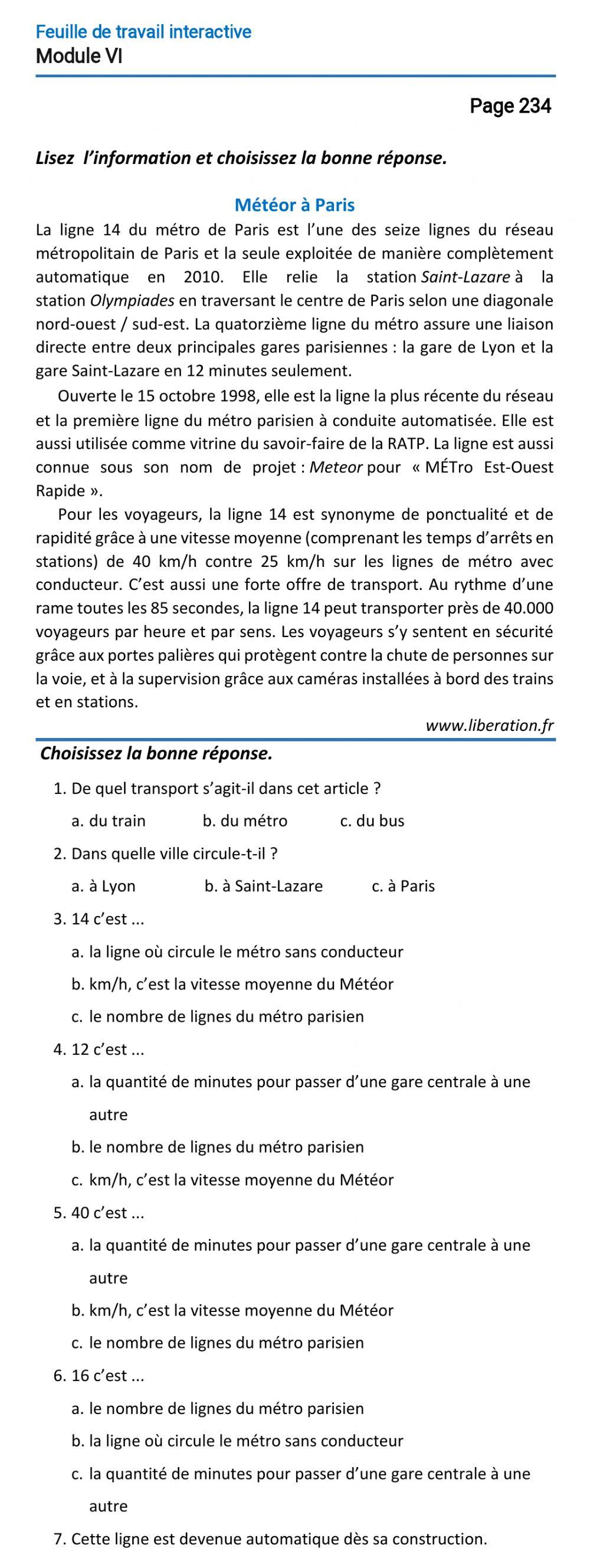 Le français-10-Module 6-Page 234
