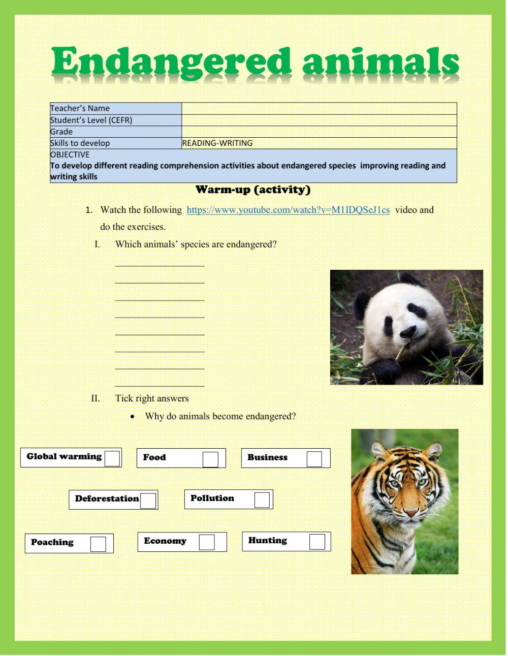 Endangered animals 533898 laurasz Live Worksheets