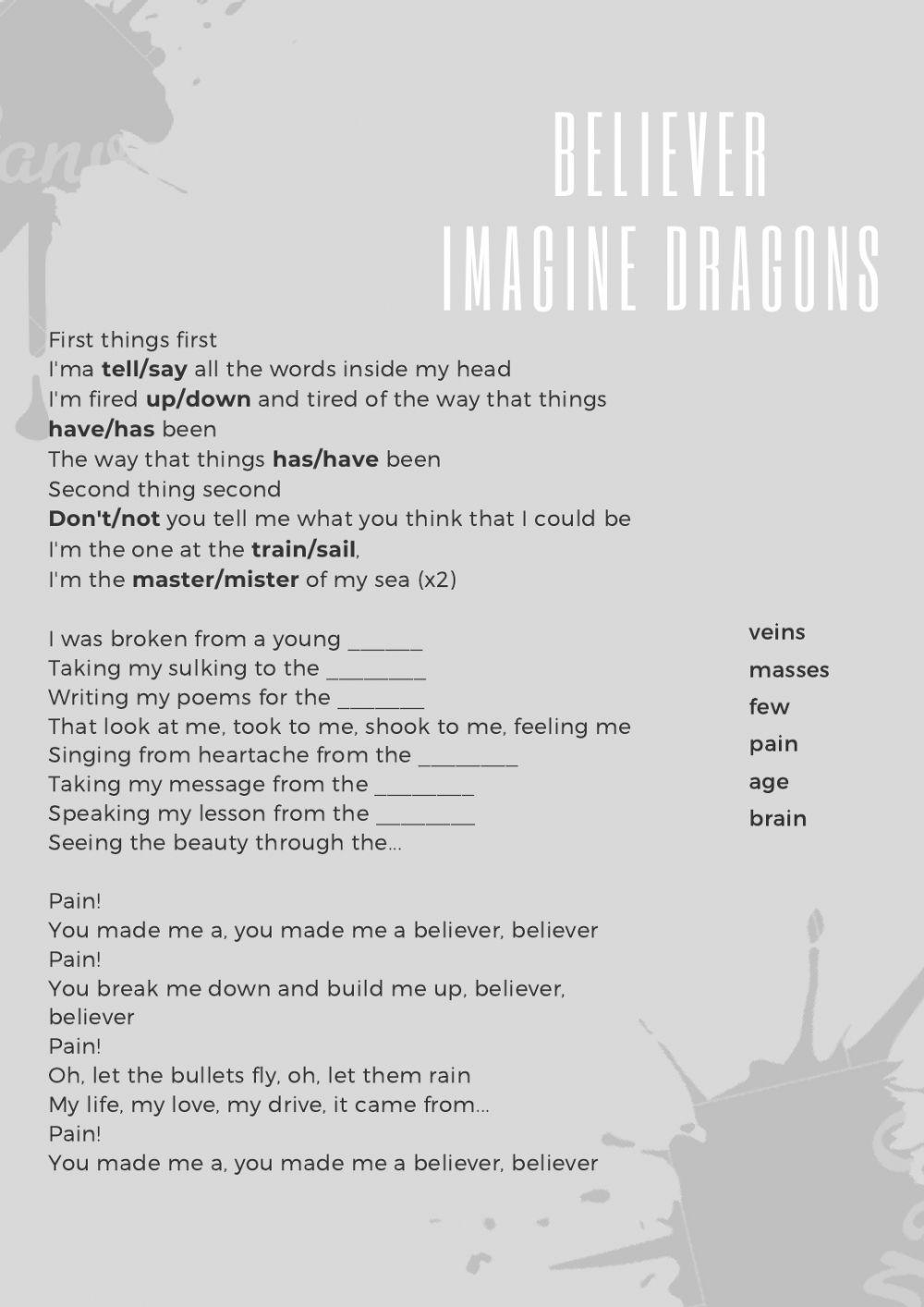 Imagine Dragons – Believer Lyrics