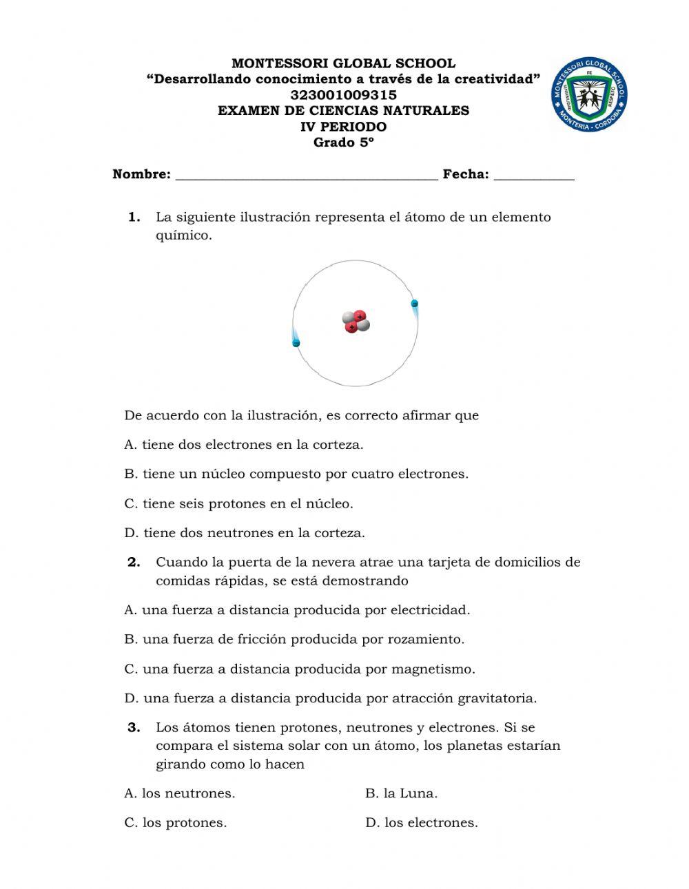 Examen 5° iv periodo 2021