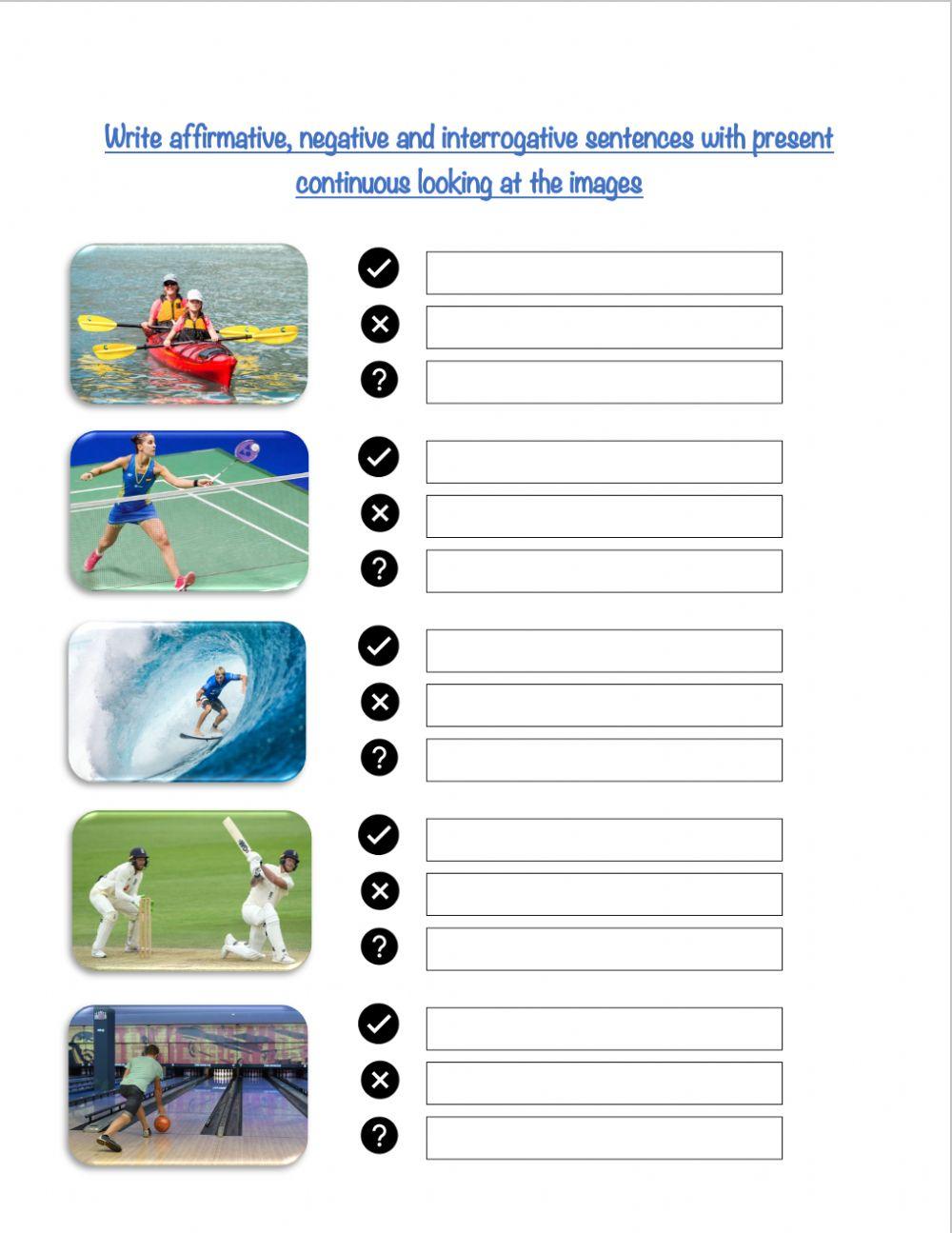 Sports and present continuous 2