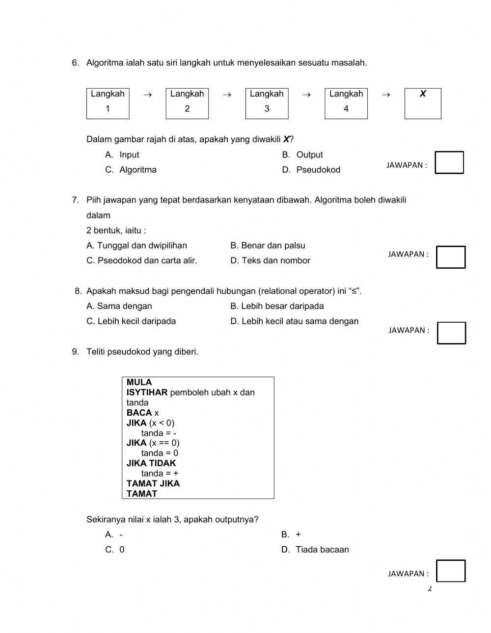Ulangkaji bahagian a ask tingkatan 2