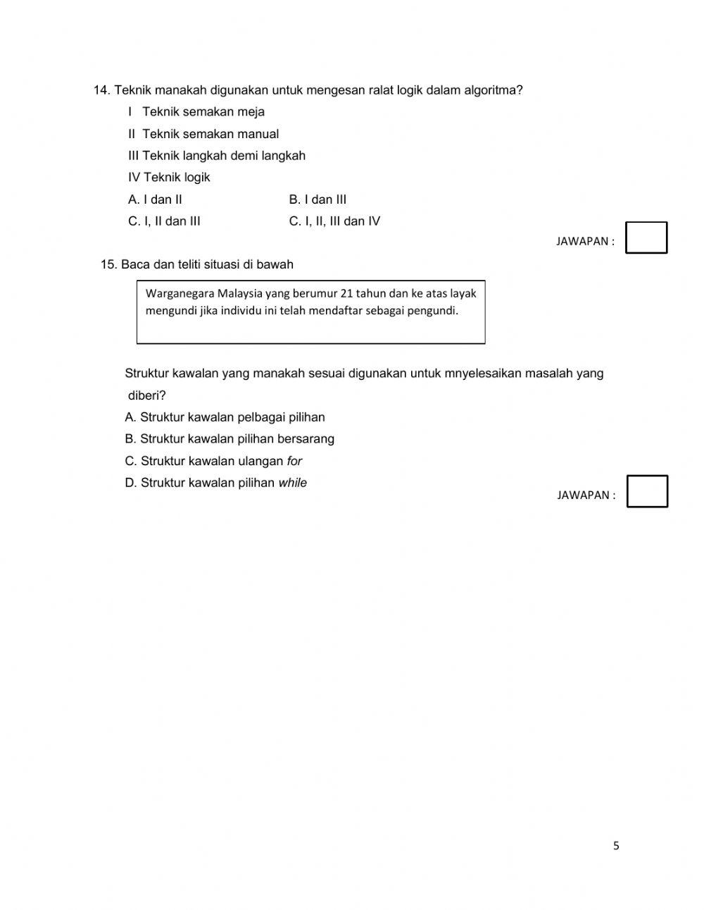 Ulangkaji bahagian a ask tingkatan 2