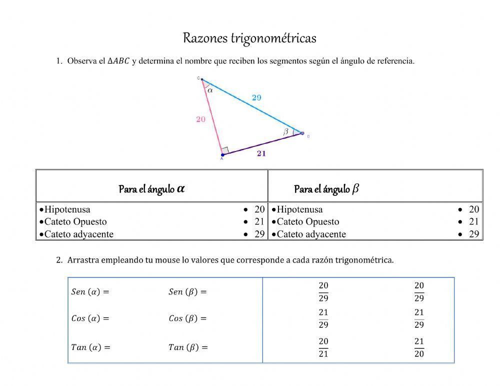 Razones Trigonométricas