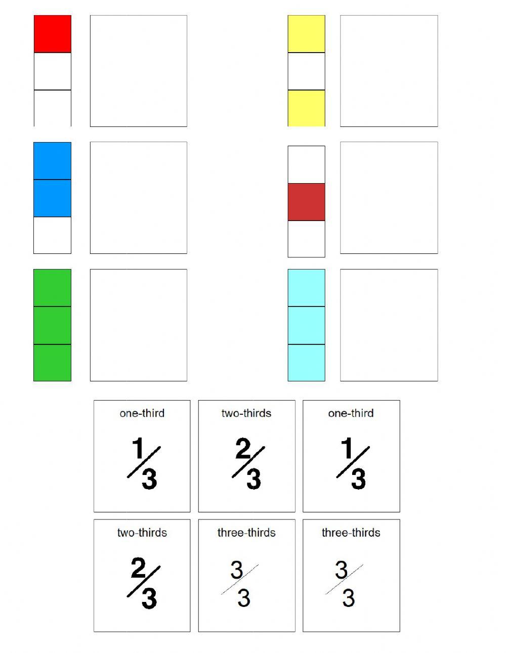 Match the fractions thirds