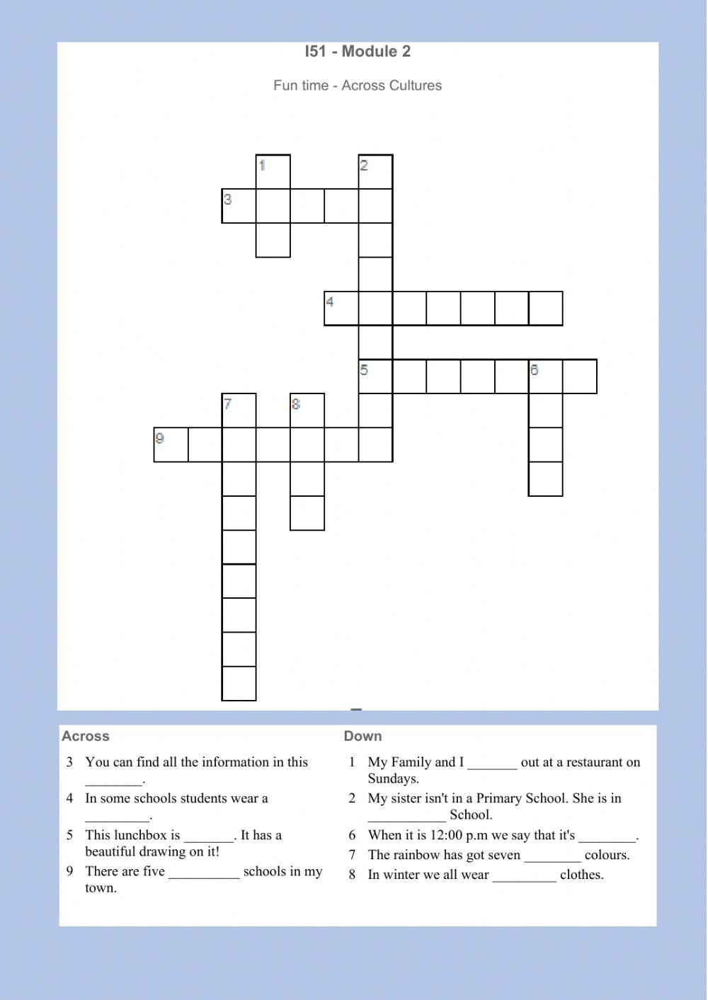 I51 - Module 2 - Fun Time-Across Cultures
