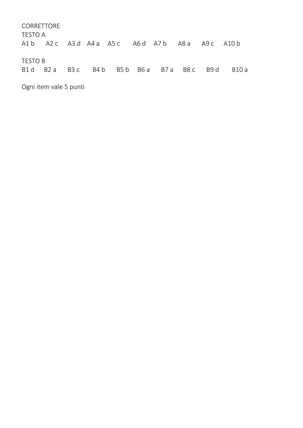 Verifica italiano 1 quadrimestre