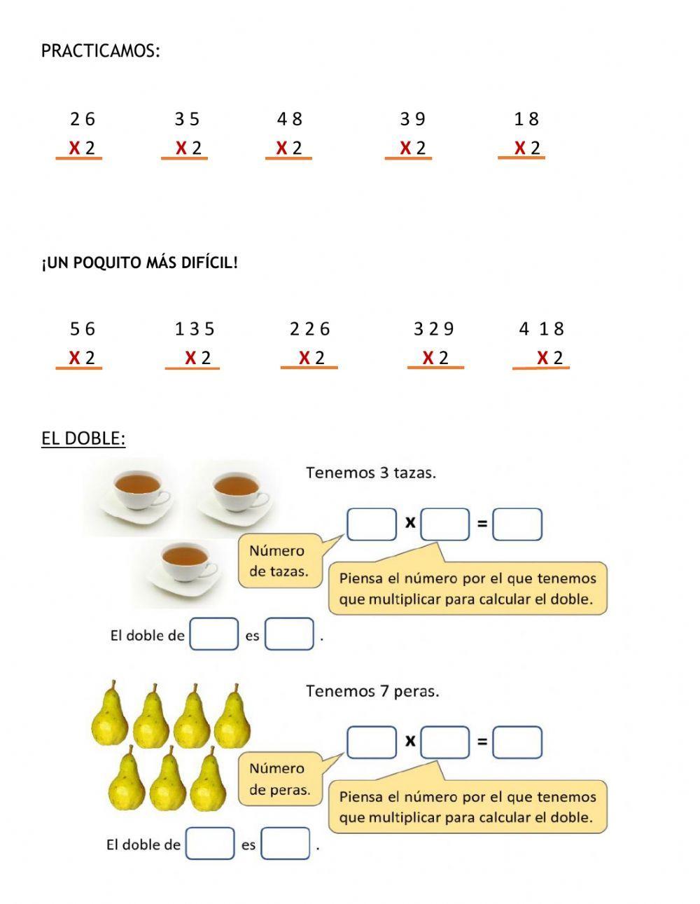 Multiplicación POR 2 llevando