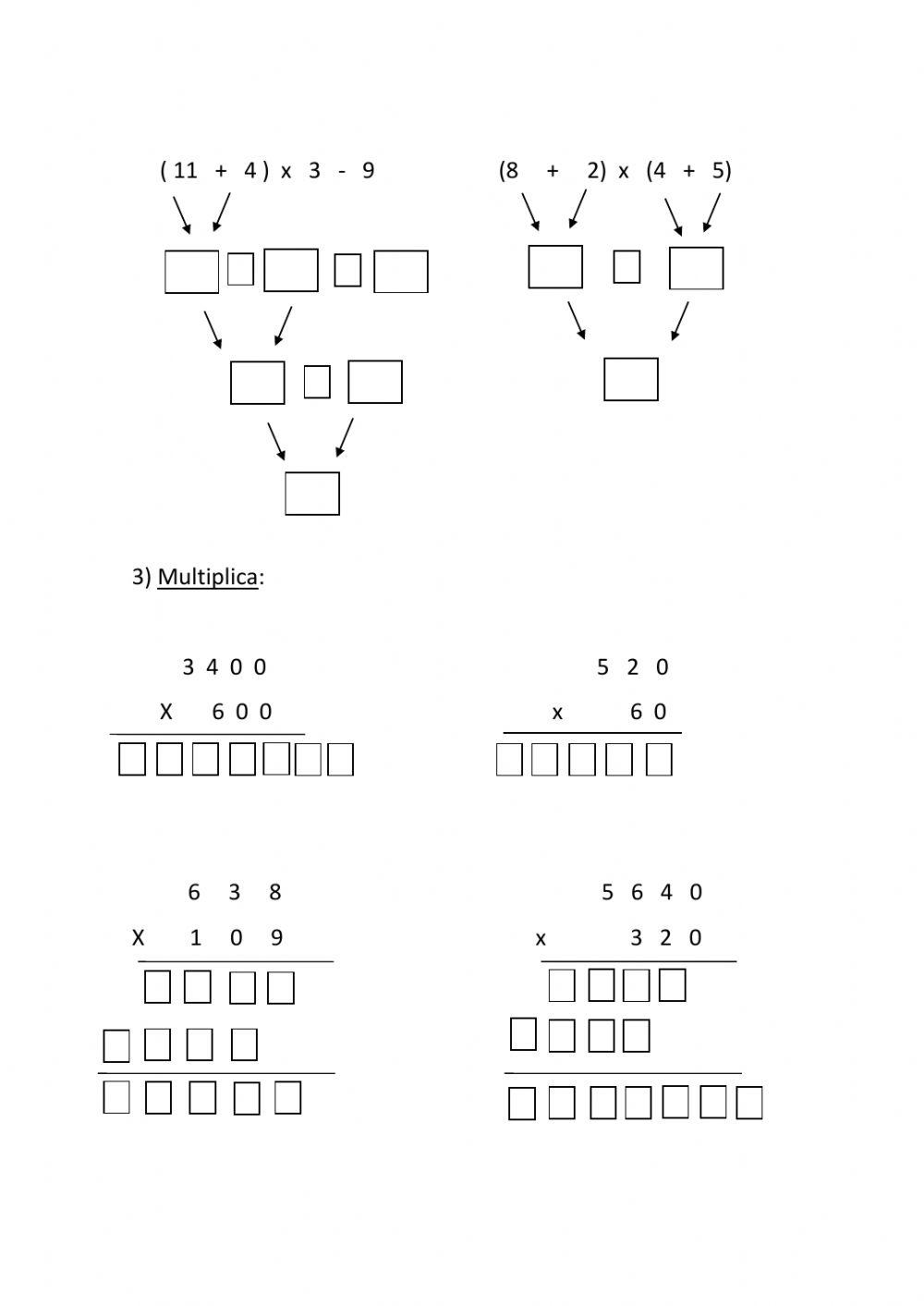 Multiplicación.operaciones combinadas