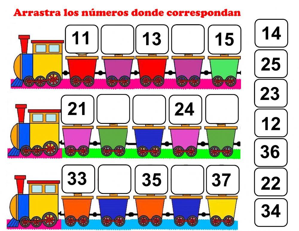 Tren para completar los números