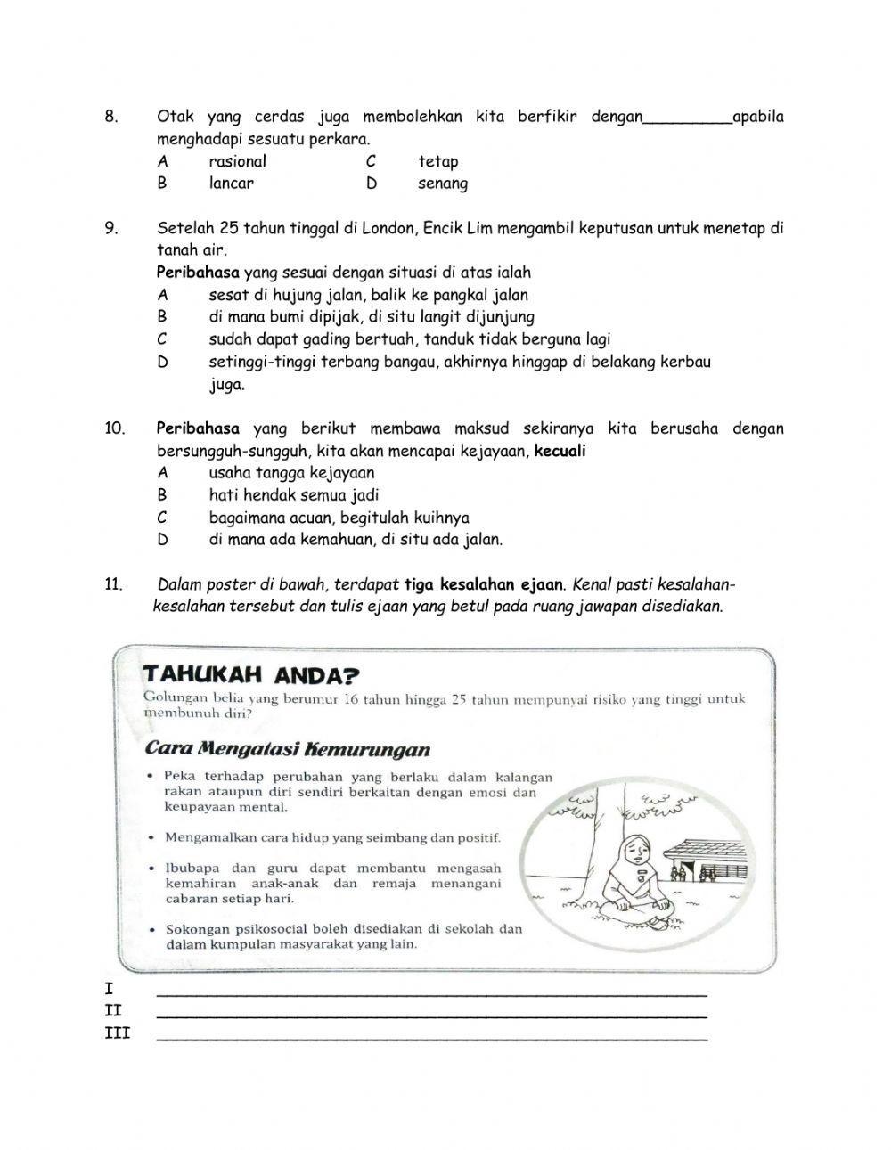Latih Tubi Sistem Bahasa Tingkatan 2