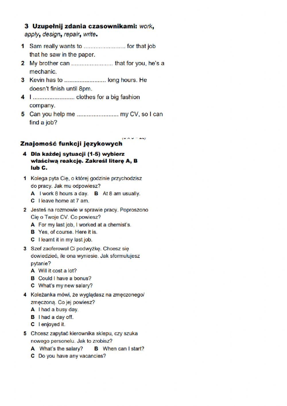 Praca - powtórzenie.