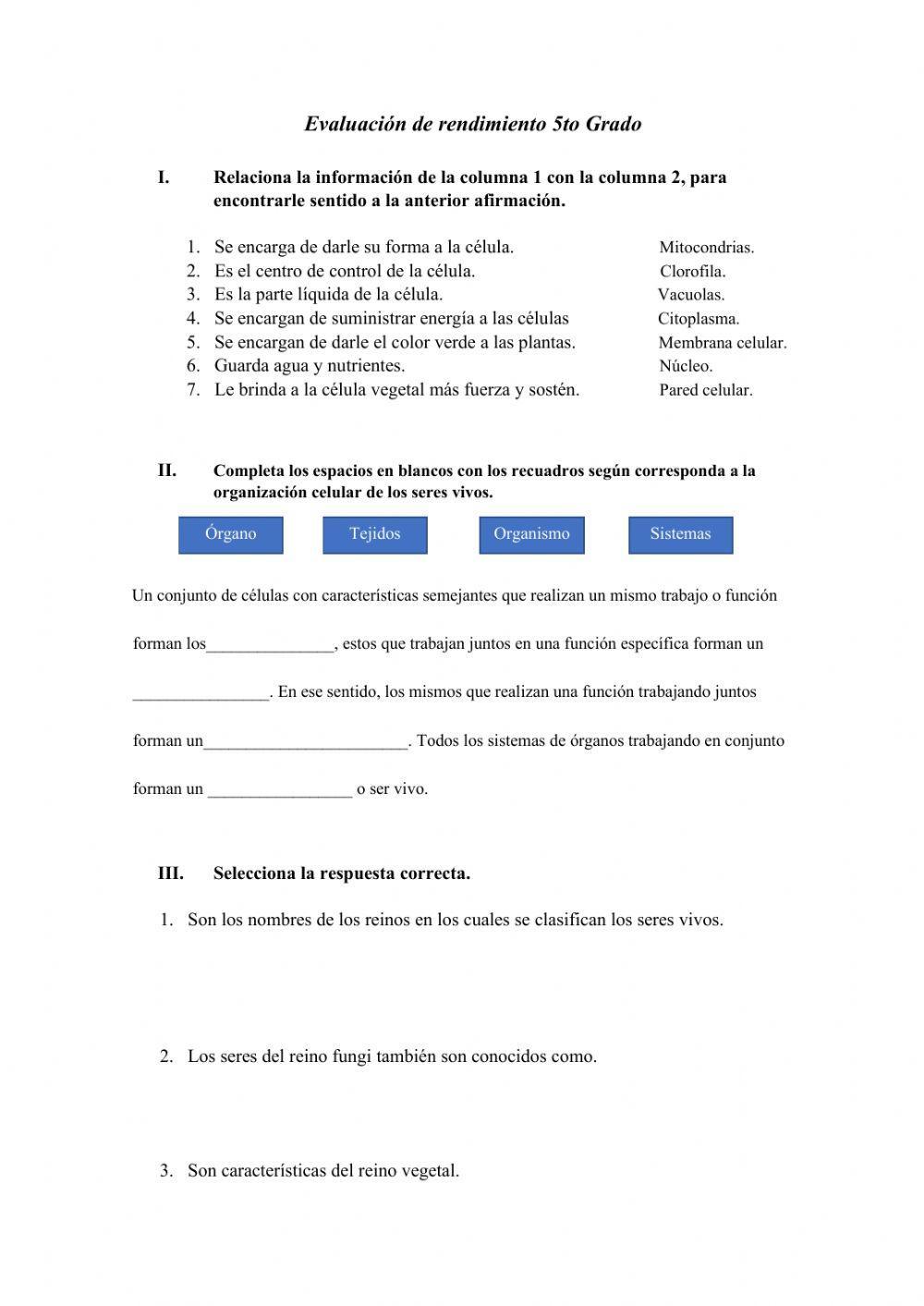 Prueba de rendimiento Naturales