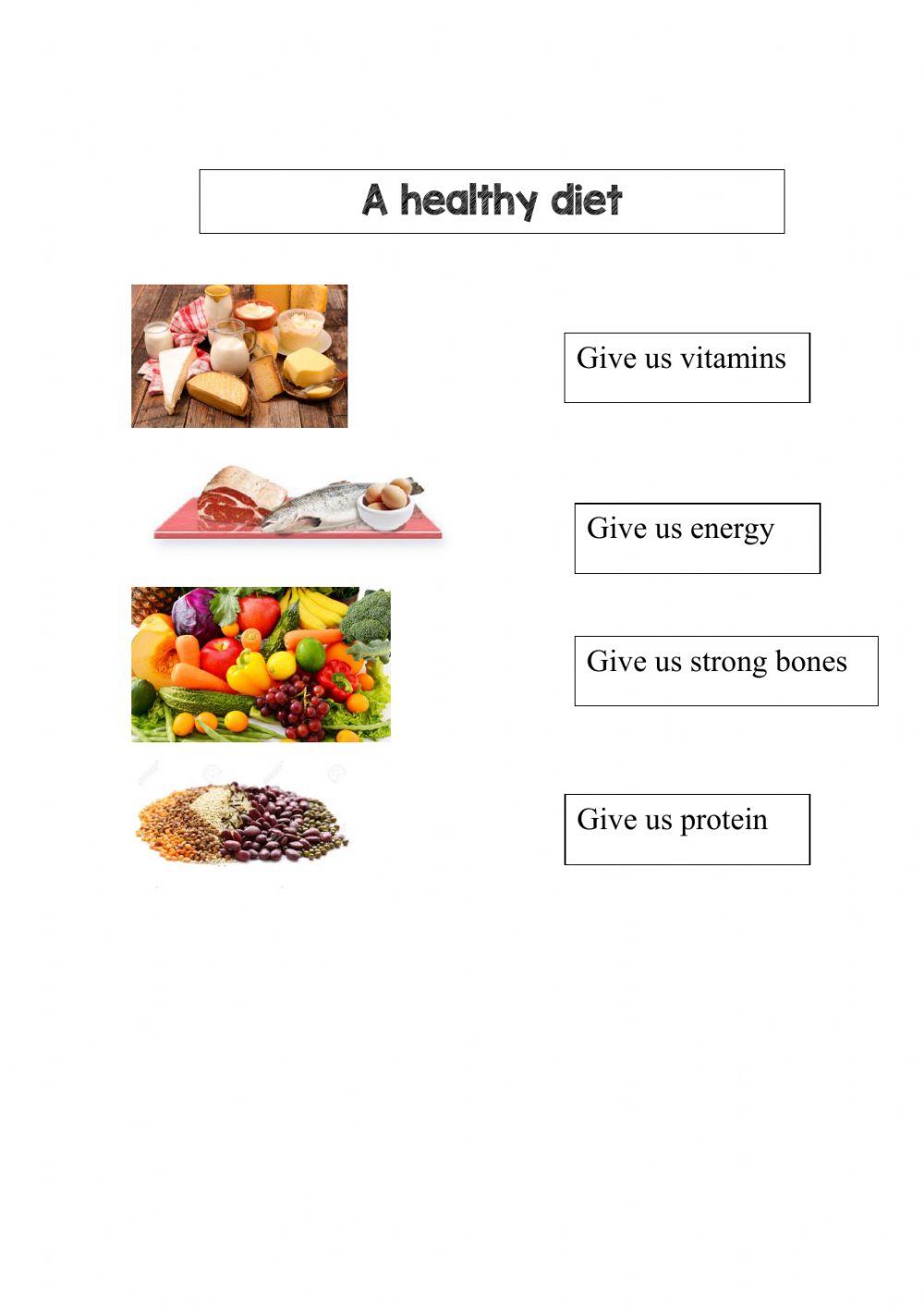 Healthy diet, types of food