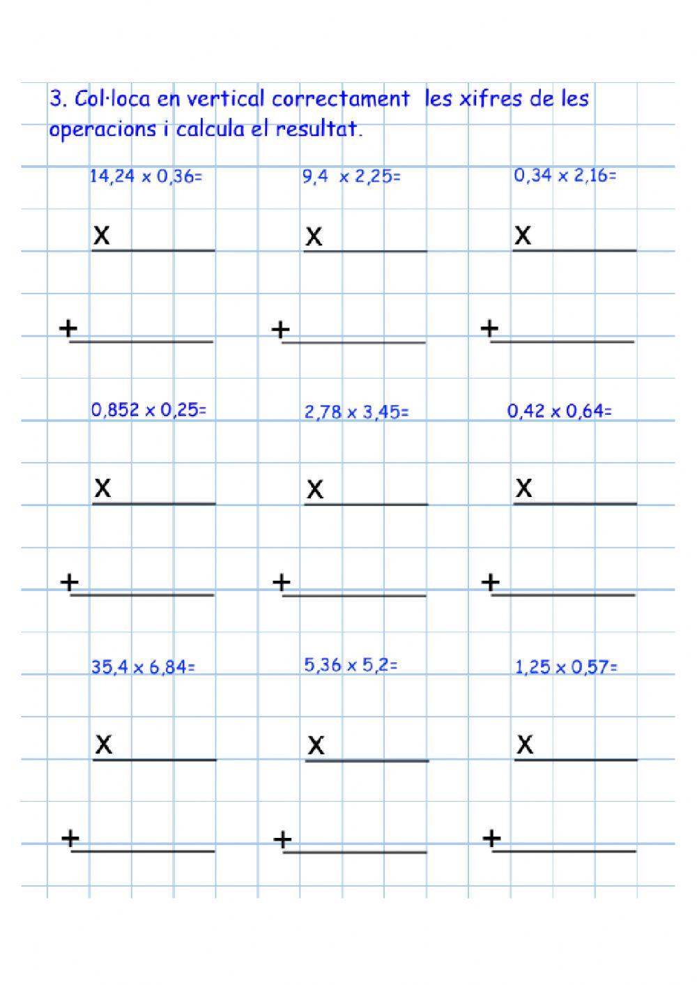 Operacions amb decimals