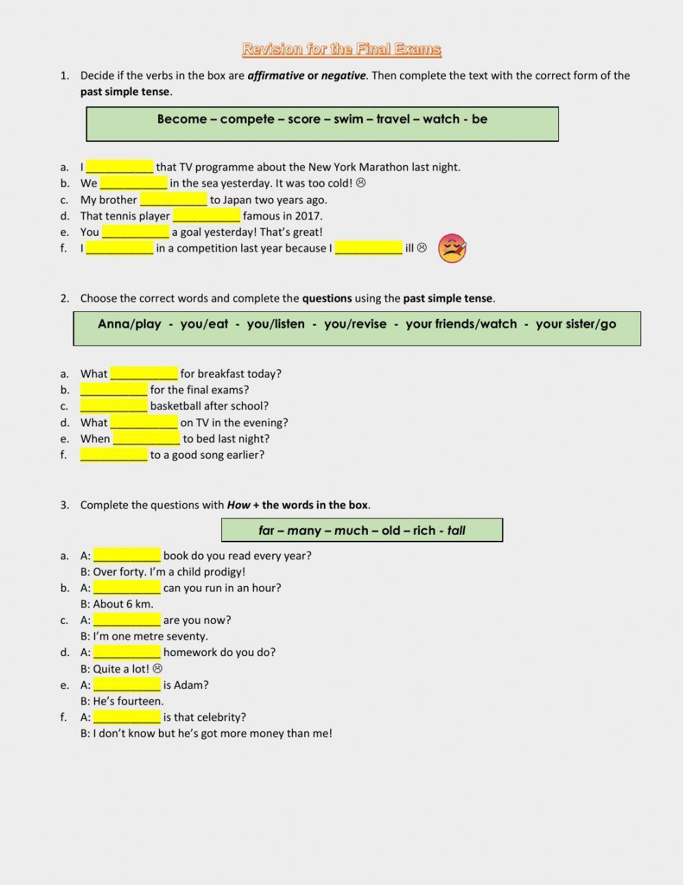 Teens 3 B - Revision